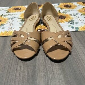 Sam Edelman Tan Flats with Interwoven Straps